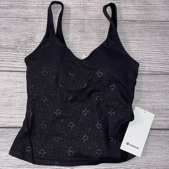 LULULEMON lululemon Align Tank Top  Yogo Yoga Embossed Black 6 Waist length NWT - Picture 2 of 6